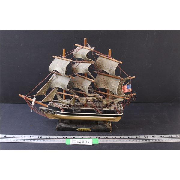 Wooden Model Sailboat "Red Jacket" - 14" x 12"