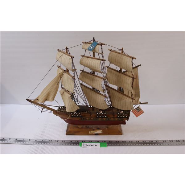 Wooden Model Sailboat "USS Constitution" - 18" x 15"