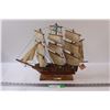 Image 1 : Wooden Model Sailboat "USS Constitution" - 18" x 15"