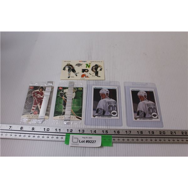 (5) Assorted Wayne Gretzky Cards & Stickers