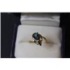 Image 3 : 14 KT Gold Ladies Ring - London Blue Topaz Gemstone w/Small Diamond
