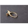 Image 5 : 14 KT Gold Ladies Ring - London Blue Topaz Gemstone w/Small Diamond