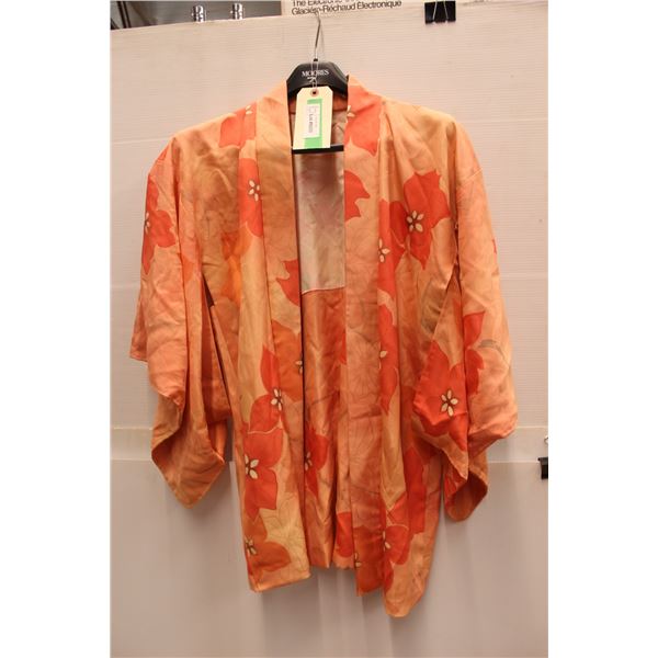 Japanese Orange Floral Kimono