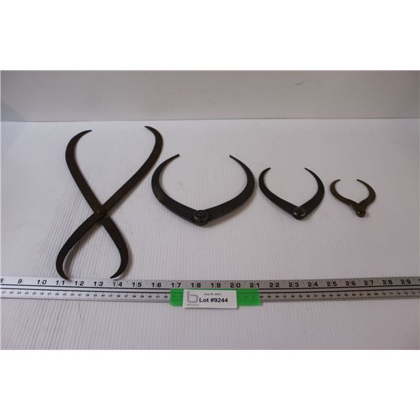 (4) Metal Caliper Measuring Tools