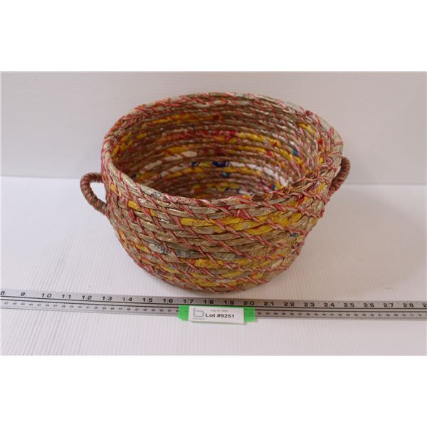 Unique Folk Art Basket Made from Plastic Bread Bags