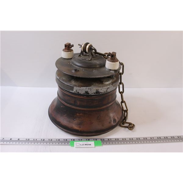 Brass Iron & Enamel Industrial Steampunk Light - 11" x 12"