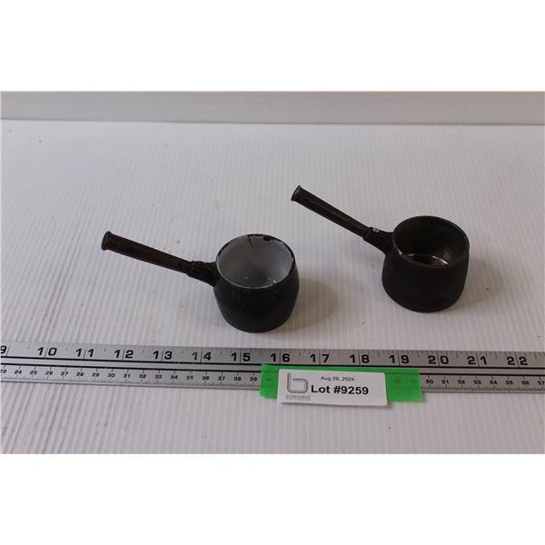 (2) Cannon Salesman Sample Cast Iron Pots