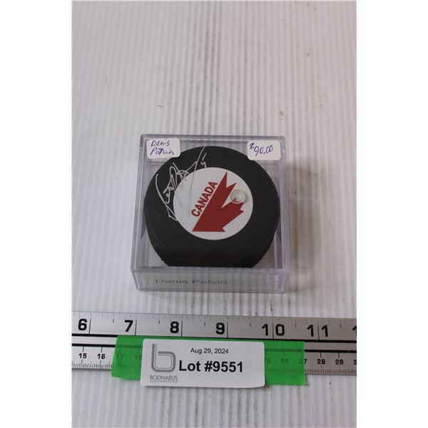 Denis Potvin Team Canada Signed Hockey Puck w/ Certificate of Authenticity