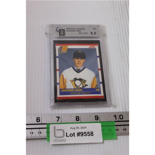 Jaromir Jagr Score 1990 Rookie Hockey Trading Card in Protective Case
