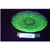 Uranium Depression Glass Cherry Blossom Plate - 7"