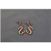 ^10K Rose Gold & Diamond Jane Seymour "Open Heart" Drop Post Earrings - 2.64g