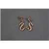 Image 2 : ^10K Rose Gold & Diamond Jane Seymour "Open Heart" Drop Post Earrings - 2.64g
