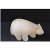 Image 2 : Indigenous Alabaster Carved Stone Polar Bear - 7" x 4"