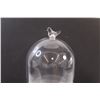 Image 3 : Bell Jar w/Glass Bird Handle & Wood Base - 18" Tall x 10" Wide