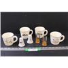 "The Huntsman" Salt & Pepper Shakers, (2) Ducks Unlimited Shot Glasses, (4) Salem China Coffee Mugs 