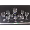 Sea Shell Artisan Wine Glass, (6) Canadian Goose Wine Glasses, (2) Spiral Crystal Wine Glasses