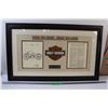 Harley Davidson Motorcycle Patent Picture in Frame - 36" x 22"