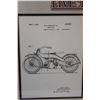 Image 4 : Harley Davidson Motorcycle Patent Picture in Frame - 36" x 22"