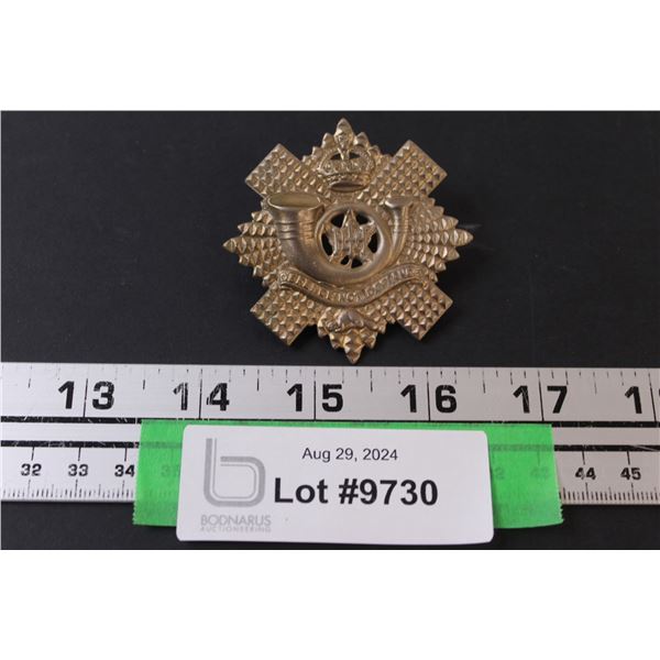 Highland Light Infantry 1982 Canada Corp Badge