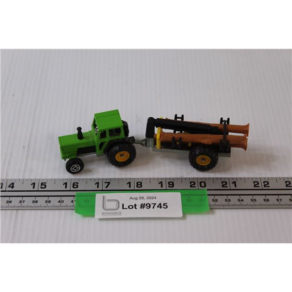 Die Cast Majorette Tractor & Log Trailer Set