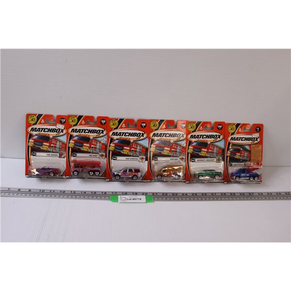 (6) Matchbox Die Cast: Ford, Ambulance, Chevy, Misc.