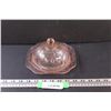 Vintage Madrid Style Pink Depression Glass Butter Dish - 7" x 4"