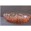 Image 2 : Vintage Pink Depression Glass Divided Serving Tray & Sugar Bowl