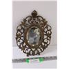 Image 1 : Antique Mirror w/ Metal Frame - 11" x 9"