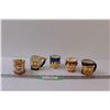 Image 1 : (5) Vintage Toby Style Mugs - Made in Occupied Japan