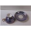 Image 4 : Vintage Japanese Purple Lustre Footed Tea Cup & Saucer Set