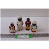 Image 1 : (4) Black Americana Salt & Pepper Shakers- Porcelain
