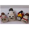 Image 4 : (4) Black Americana Salt & Pepper Shakers- Porcelain