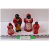 Image 1 : (4) Black Americana Salt & Pepper Shakers- Plastic