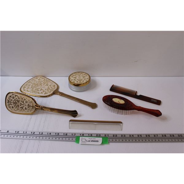(6) Pieces of Ladies Brush & Comb Set/Vanity Set