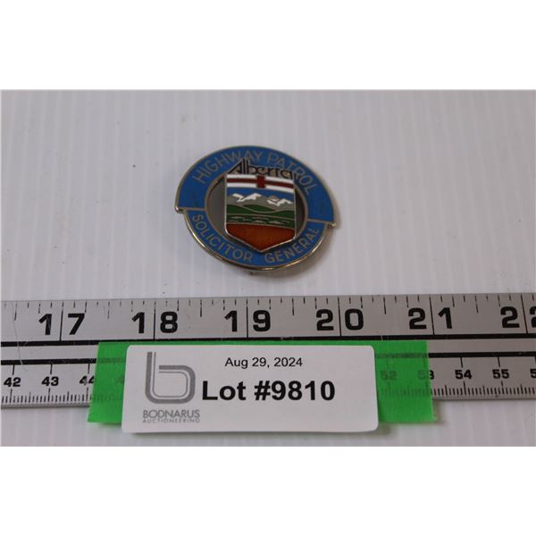 Alberta Highway Patrol Solicitor General Button/Pin