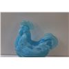 Image 2 : Vintage Blue Milk Glass Rooster Candy Jar - 8.5" x 7"