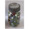 Image 3 : Jar of Marble Shooters & Antique Glass Jar of Marbles