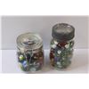 Image 4 : Jar of Marble Shooters & Antique Glass Jar of Marbles