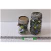 Image 1 : Jar of Marble Shooters & Antique Glass Jar of Marbles