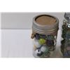 Image 2 : Jar of Marble Shooters & Antique Glass Jar of Marbles