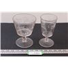 (2) Etched Wheat Parfait & Cordial Glass Set
