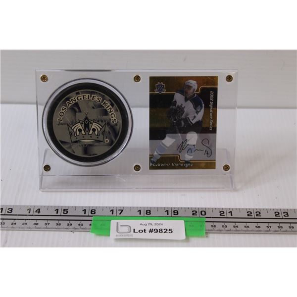 Lubamir Visnosky LA Kings Hockey Trading Card & Hockey Puck Set