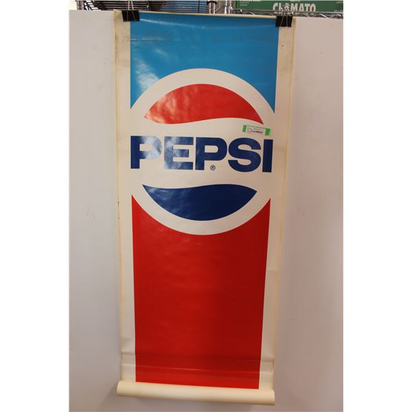 Vintage Pepsi Vending Machine Decal - 6Ft x 23" - Has Been Rolled For A While, Will Need a Stretch