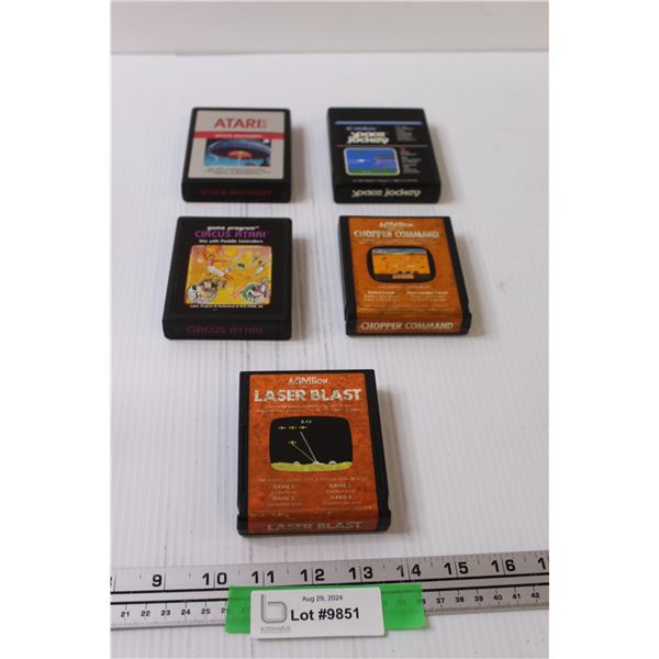 (5) Atari Video Games: Space Invaders, Space Jockey, Circus Atari, Shopper Command, Laser Blast