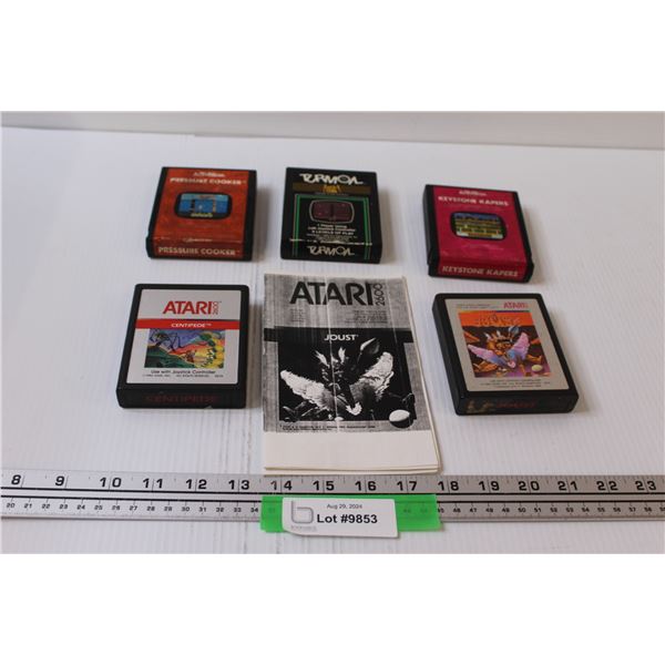 (5) Atari Video Games: Pressure Cooker, Turmoil, Keystone Kapers, Centipede, Joust