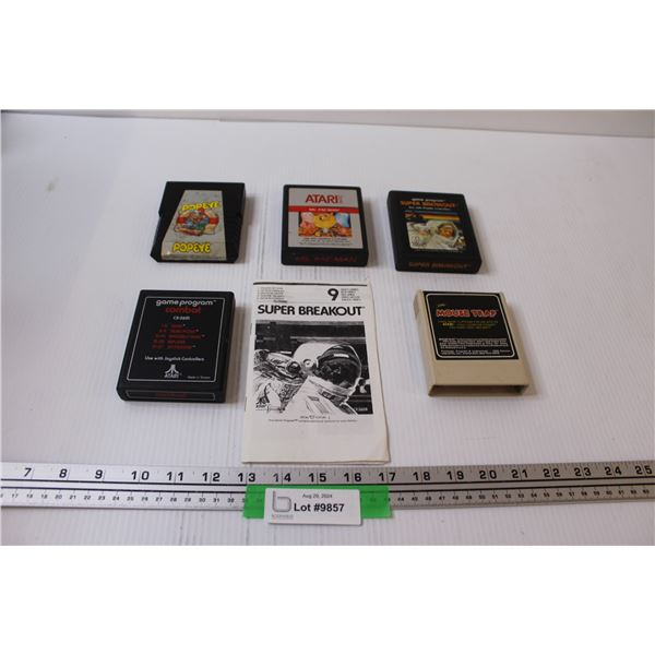 (5) Atari Video Game: Ms. Pacman, Super Breakout, Mouse Trap, popeye, Combat