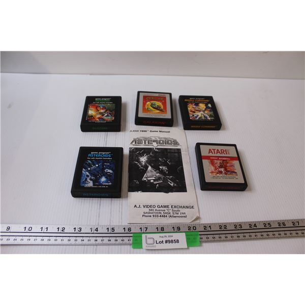 (5) Atari Video Game: Berzerk, Asteroids, Baseball, Missile Command, Galazian