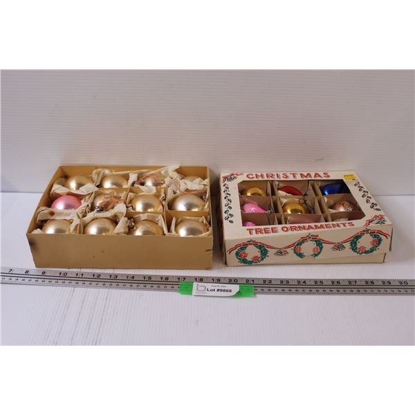 (2) Boxes of Vintage Christmas Glass Ornaments