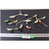 (12) Vintage Bird Christmas Tree Ornaments w/Clips, Some Wear