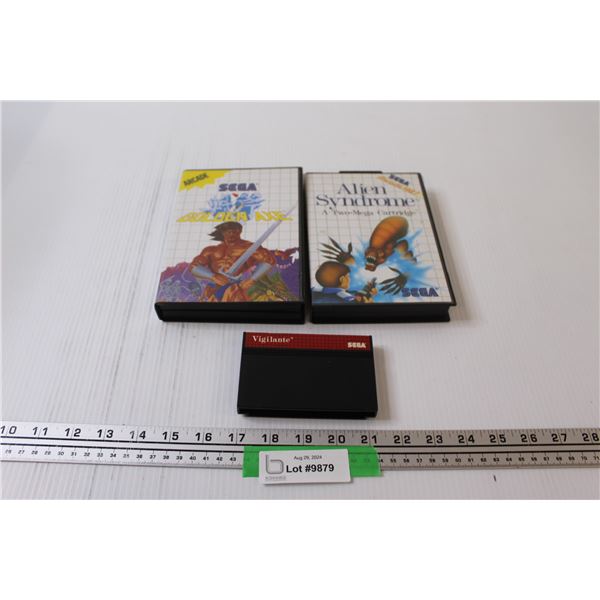 (3) Sega Video Games: Golden Axe, Alien Syndrome, Vigilante